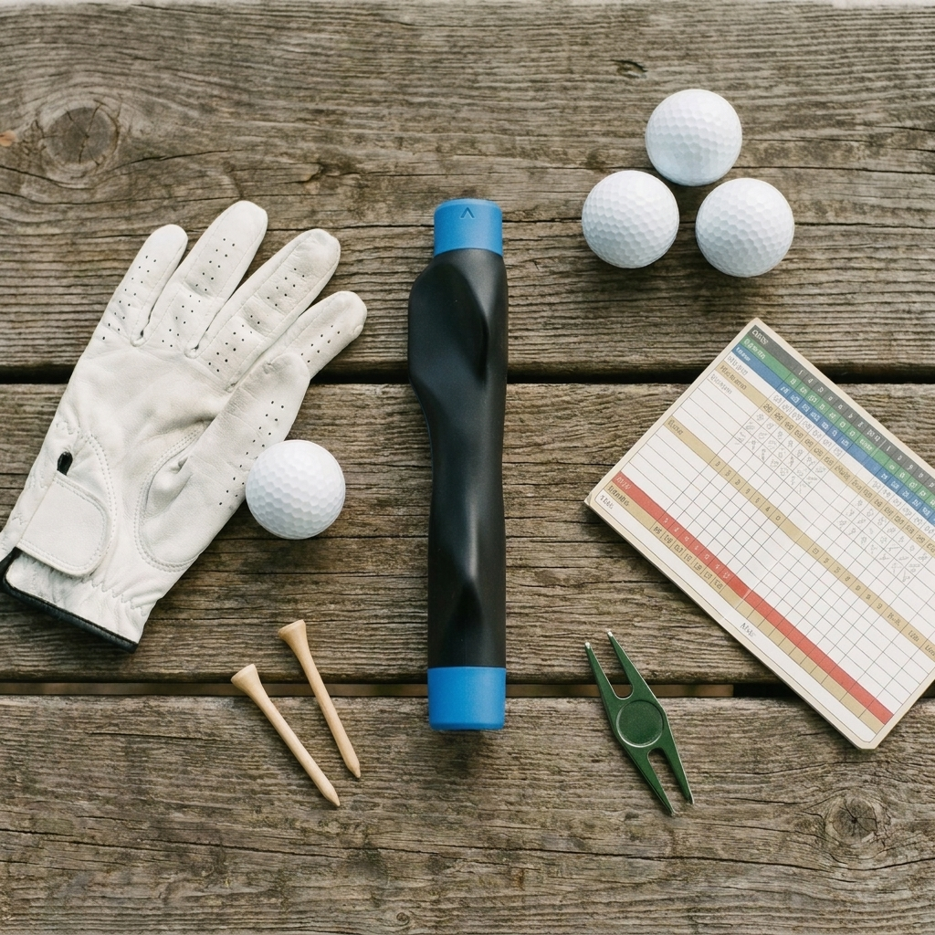 The Clubsman Grip Trainer in use on the range